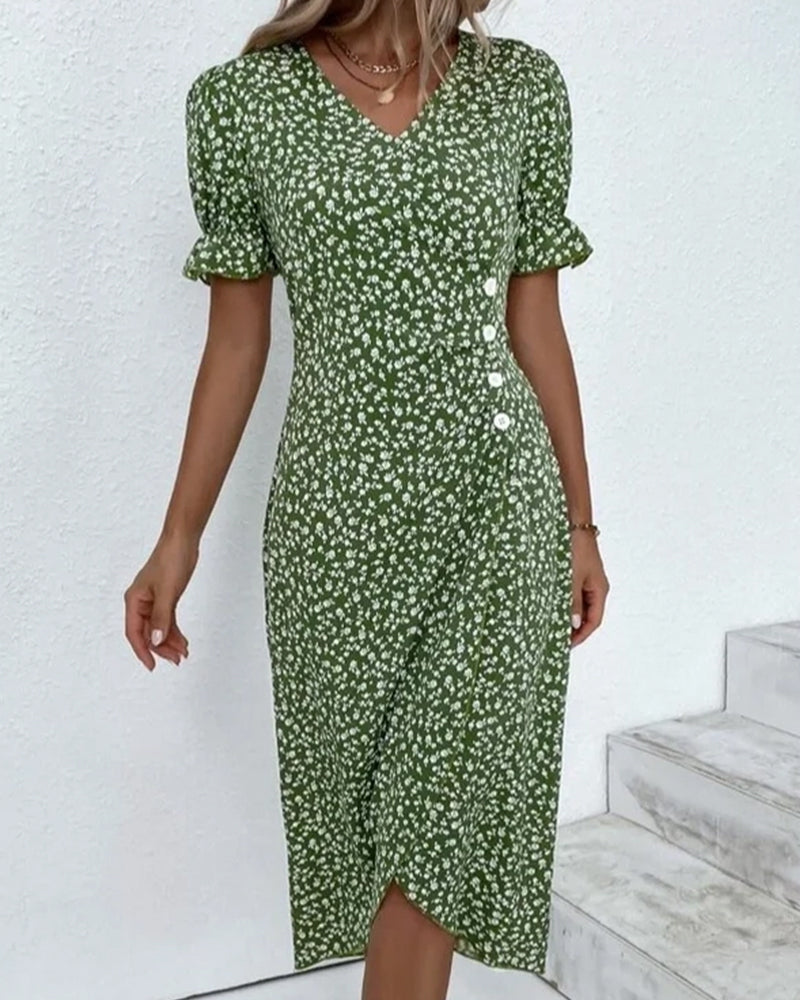 Adeline - Fluido Vestido Envolvente Estampado Floral