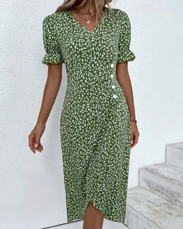 Adeline - Fluido Vestido Envolvente Estampado Floral