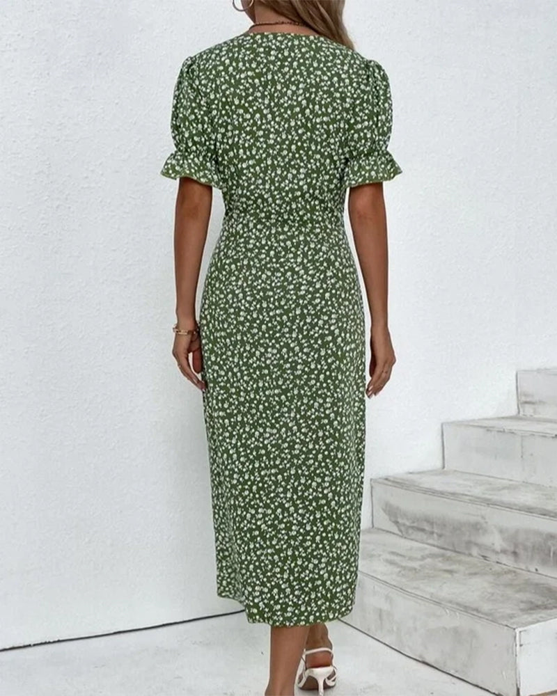 Adeline - Fluido Vestido Envolvente Estampado Floral
