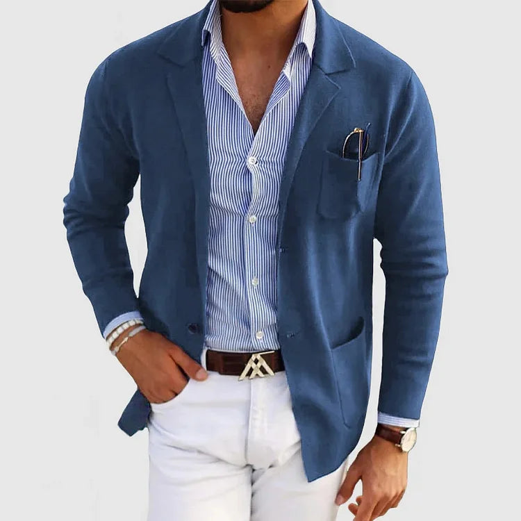 Silvanus - Hombres Casual Blazer de Punto, Ligero