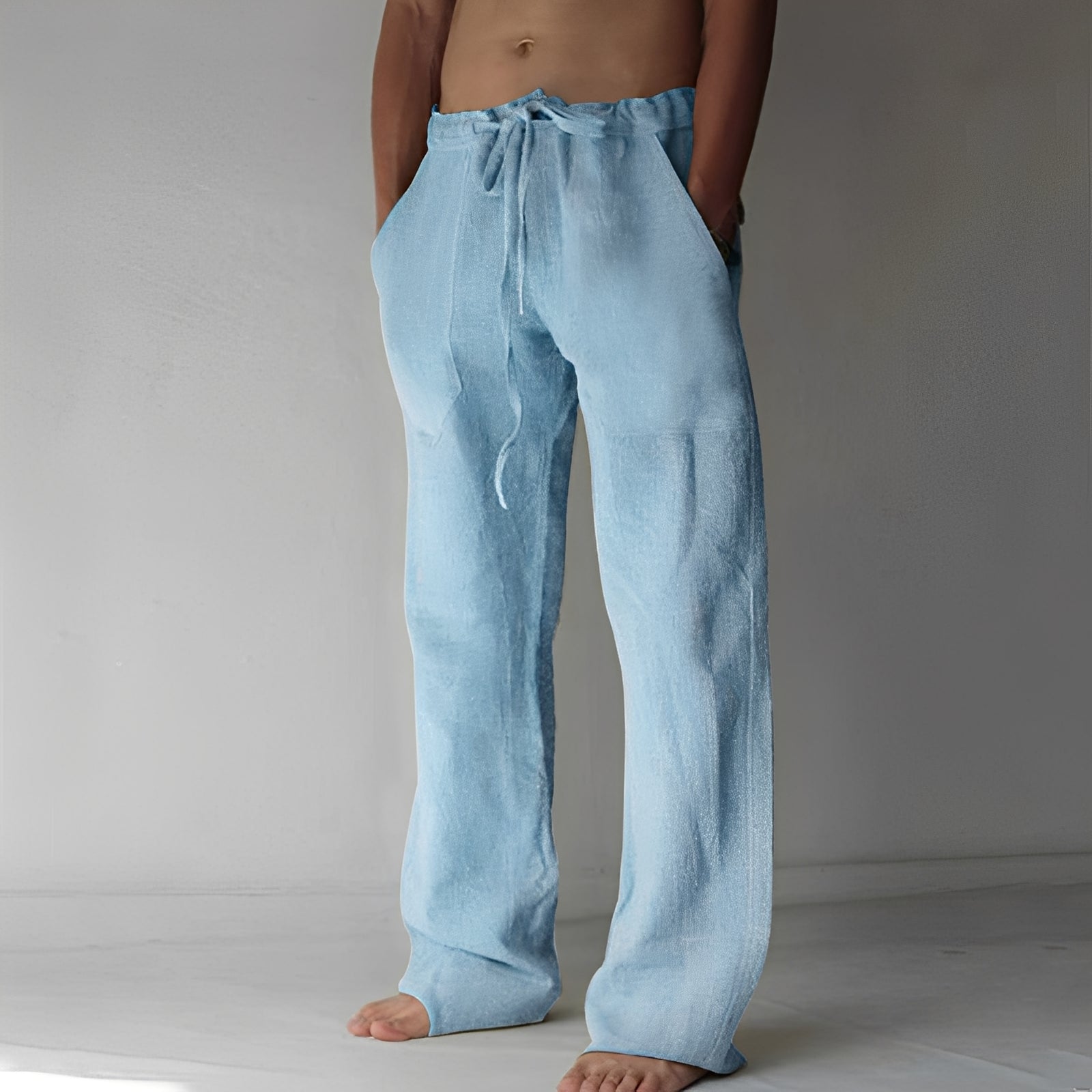Martin - Pantalón de lino holgado y casual para hombres