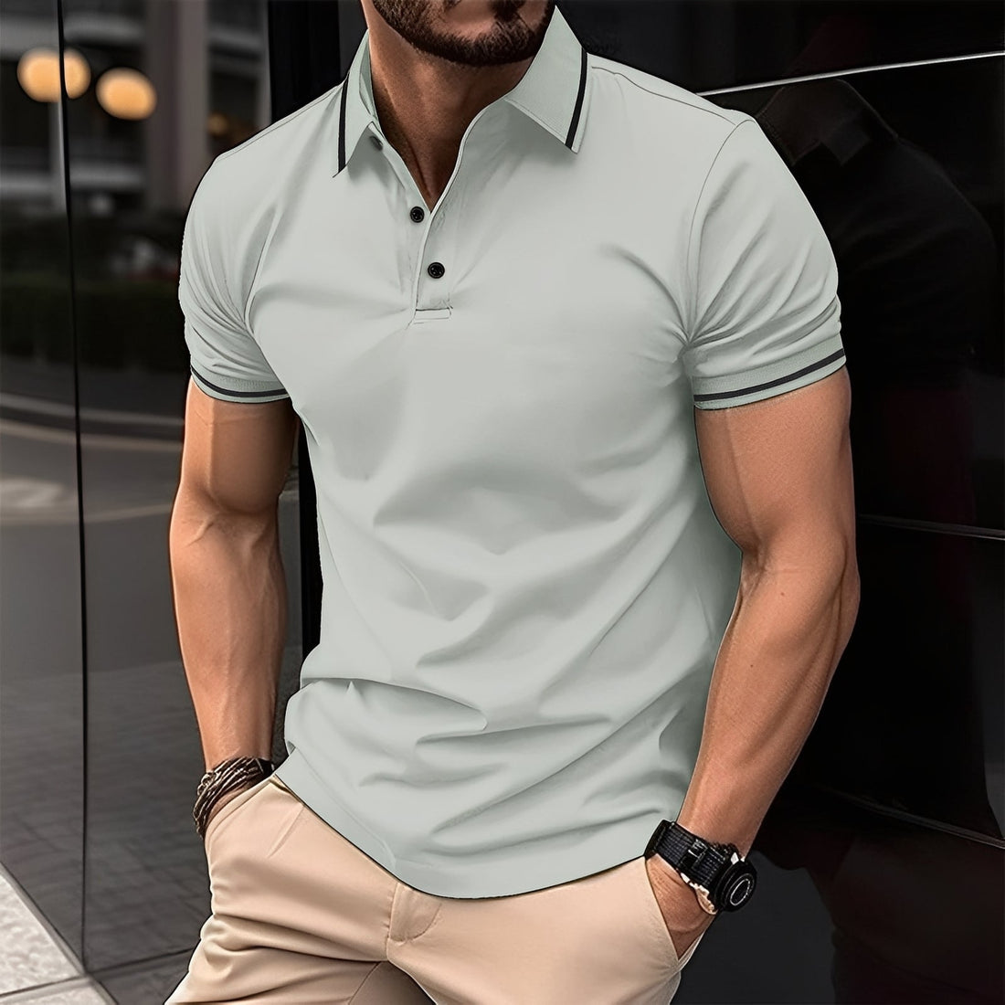 Mervyn - Camiseta polo corta para caballeros, estilo informal
