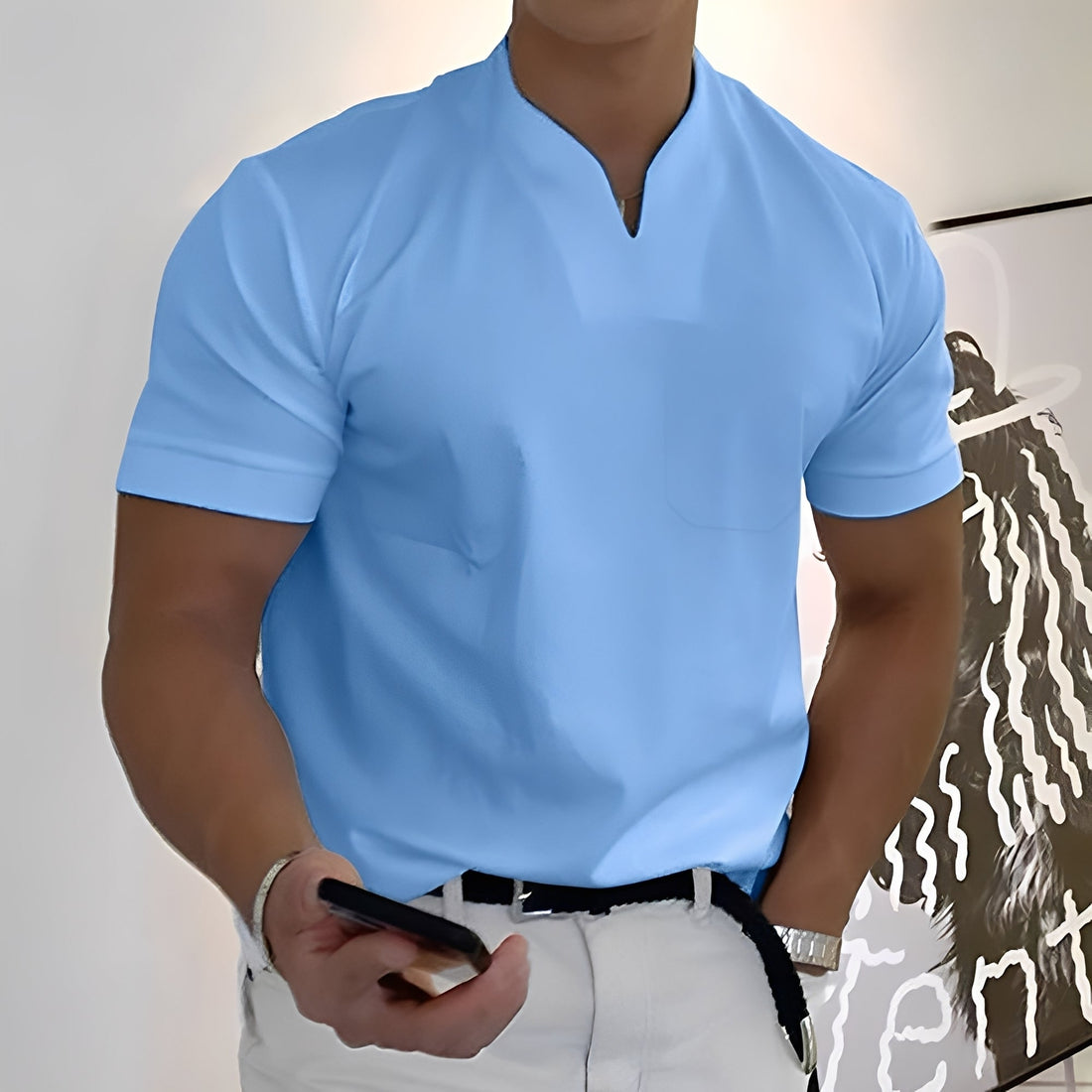 Dylan - Camisa de hombre ajustada de manga corta para negocios