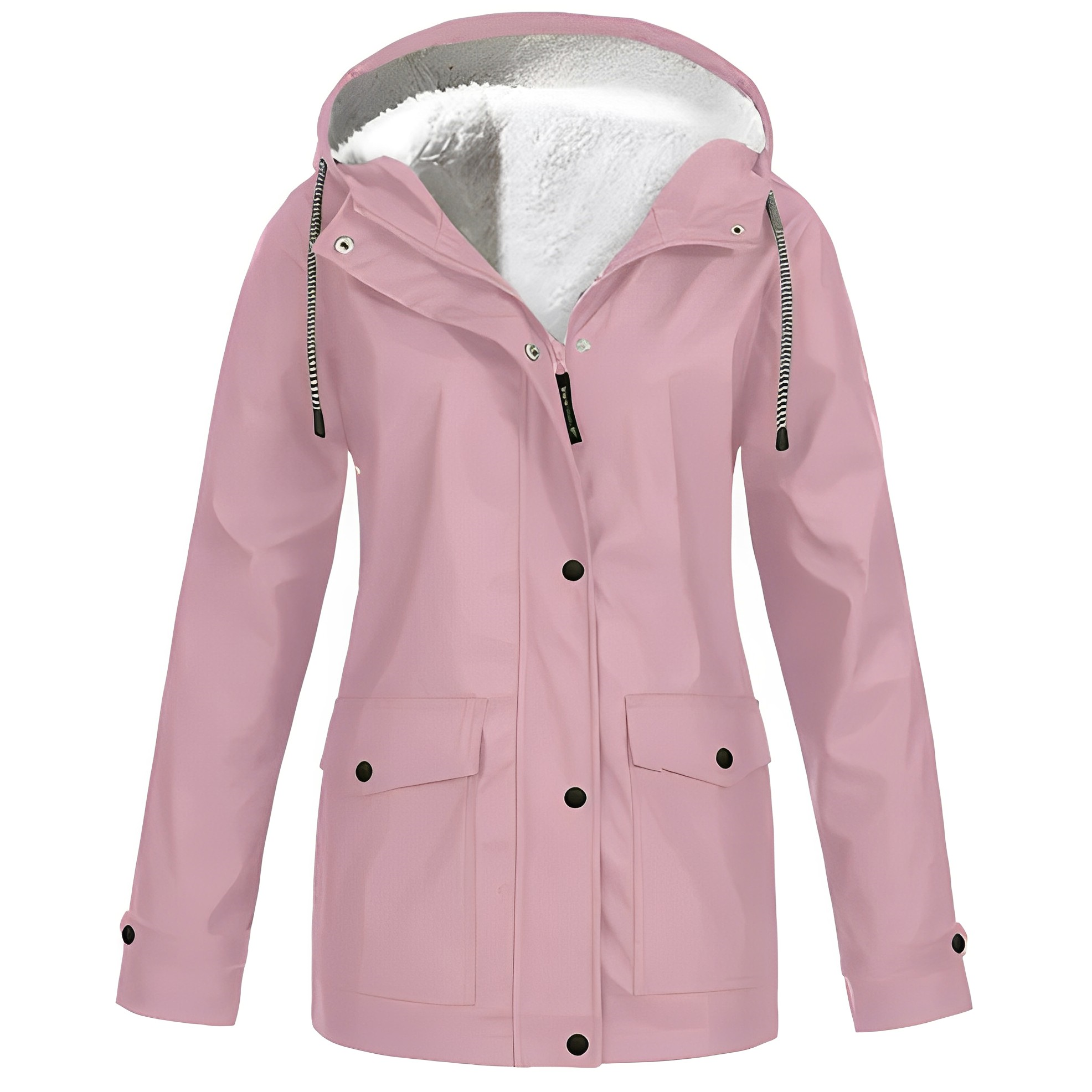 Sherlyn - Abrigo con capucha para exterior con forro polar para mujeres