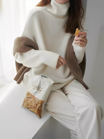 Gloria - Suéter de lana con cuello alto para mujer