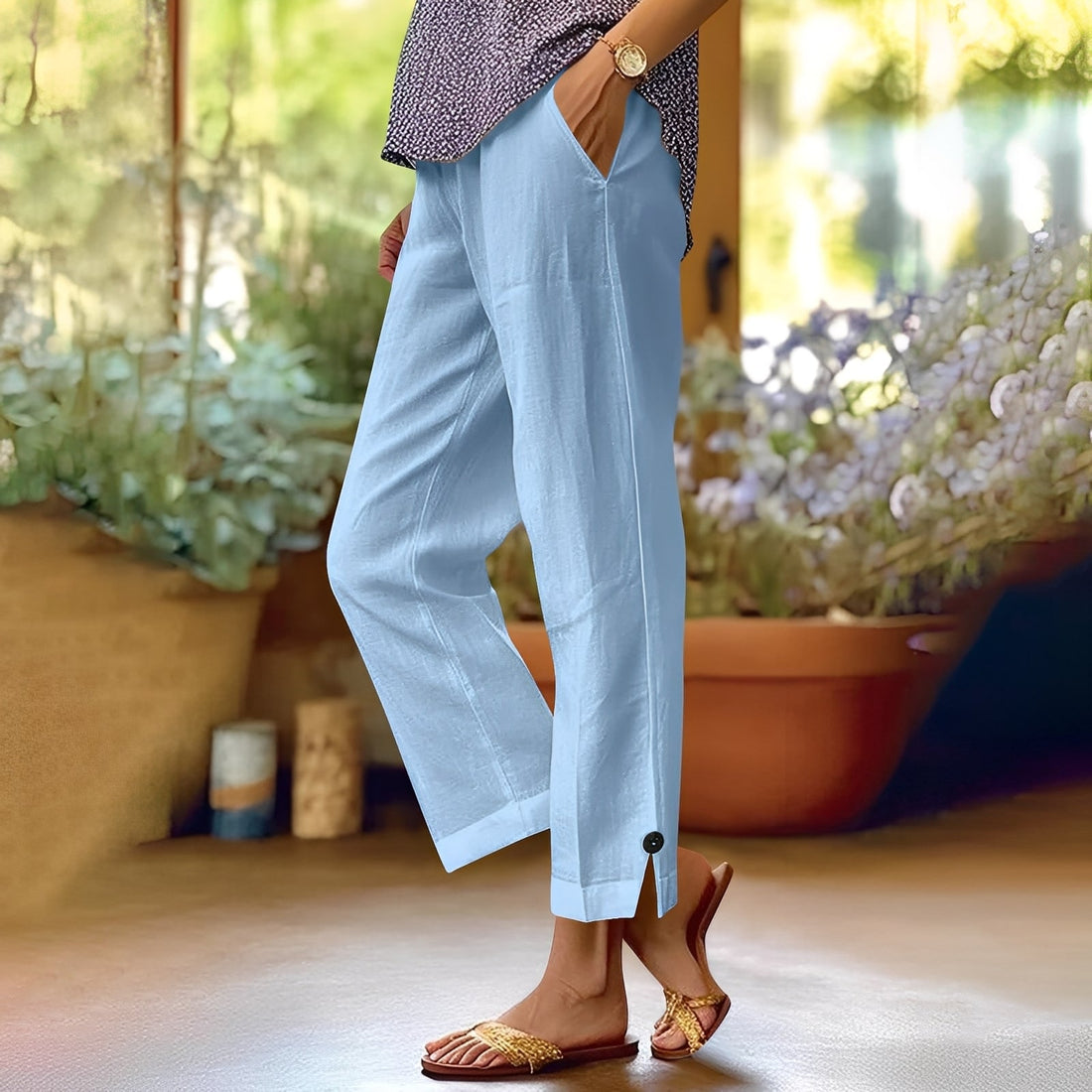 Kassia - Pantalones de verano de lino casuales para mujeres