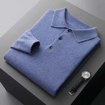 Brock - Hombres Polo de Lana Elegante Tejido
