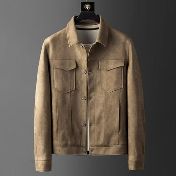 Wilbur - Tradicional Chaqueta de Cuero de Gamuza para Hombres