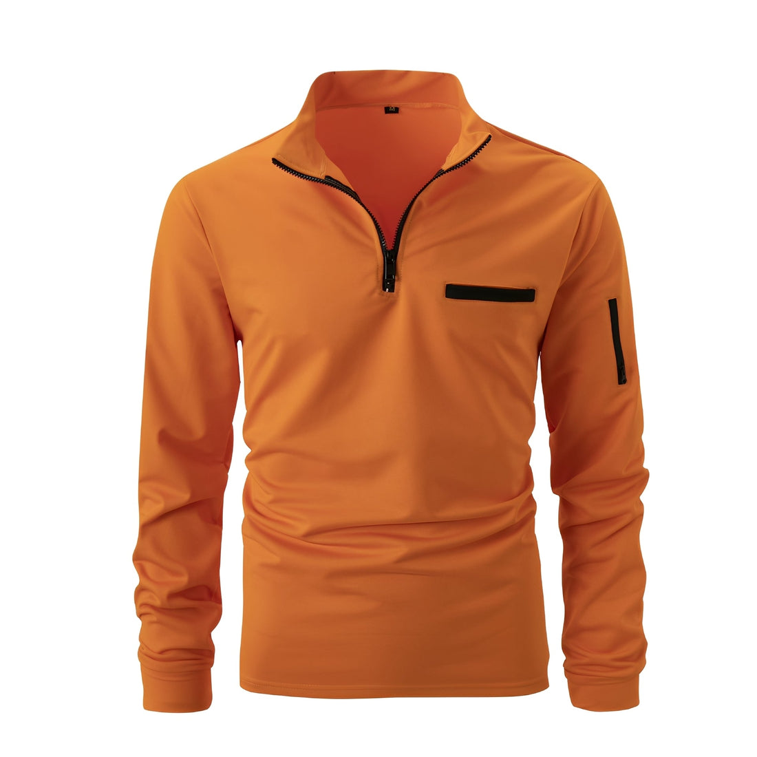Lucian - Camisa para hombre con cremallera y bolsillo, casual