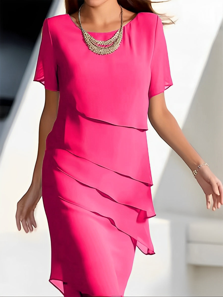 Carmel - Vestido de gasa con diseño patchwork para mujeres