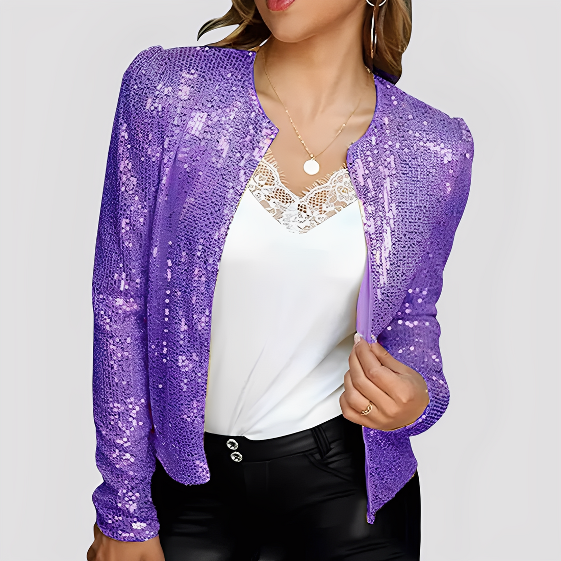 Shannen - Elegante Chaqueta Brillante para Mujeres