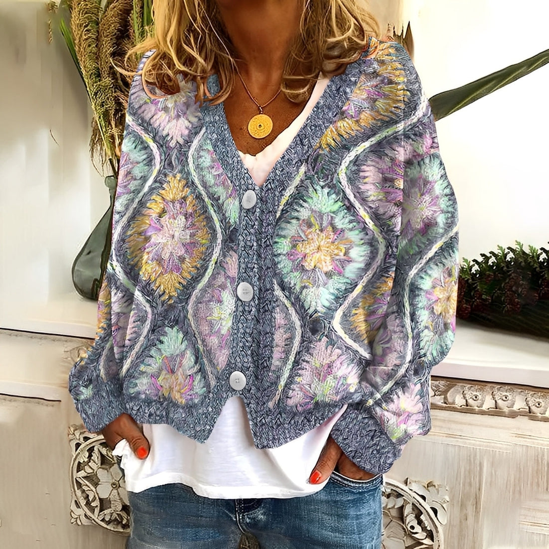 Nydia - Suéter cómodo y suave con diseño para mujer