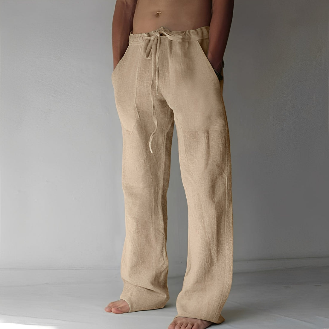 Martin - Pantalón de lino holgado y casual para hombres