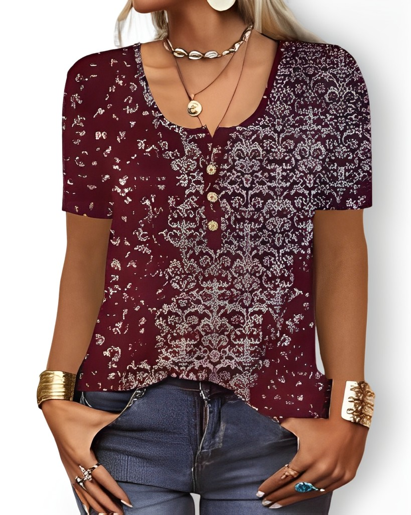 Charlee - Blusa Boho Suelta con Cuello en V para Mujeres