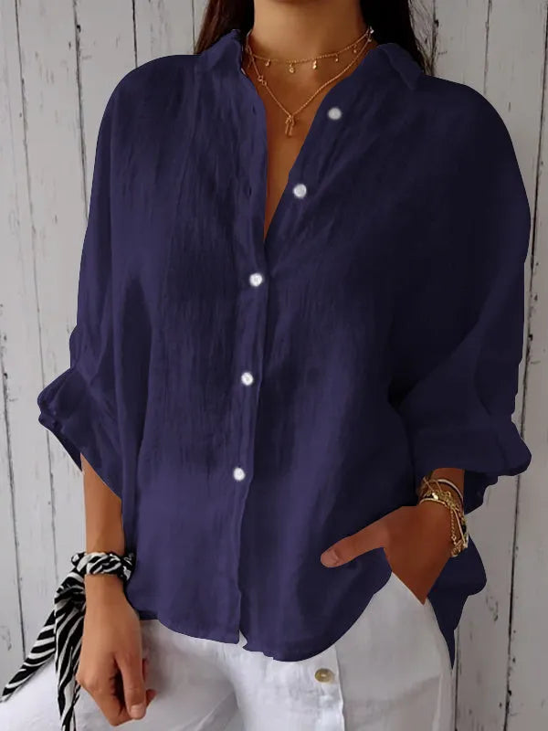 Liliana - Top de lino casual para mujer