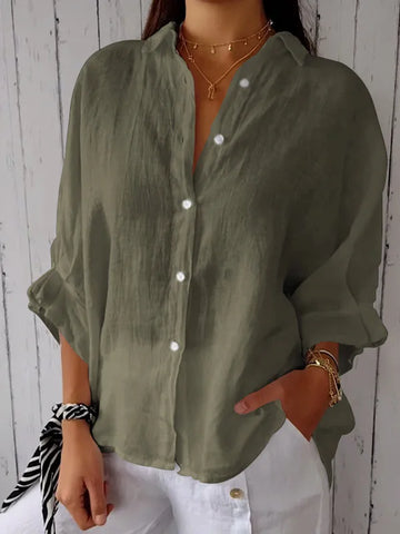 Liliana - Top de lino casual para mujer