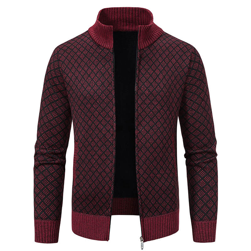 Dwaine - Chaqueta de cuadros casual con cuello alto para hombres
