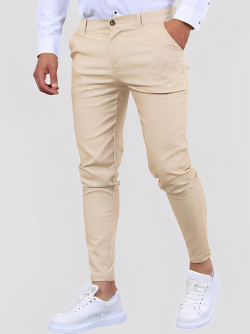 Shelton - Pantalón casual elástico de corte estrecho para hombres