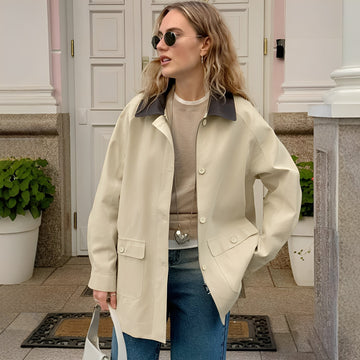 Eireen - Chaqueta suelta elegante con cuello polo para mujeres