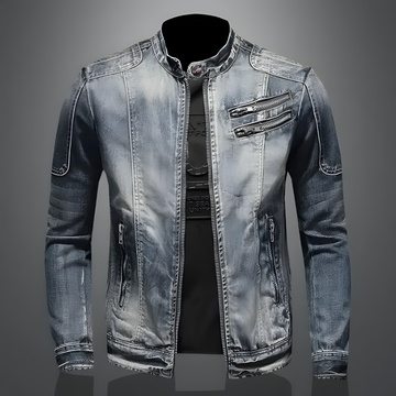 Octavian - Chaqueta de mezclilla retro para hombres