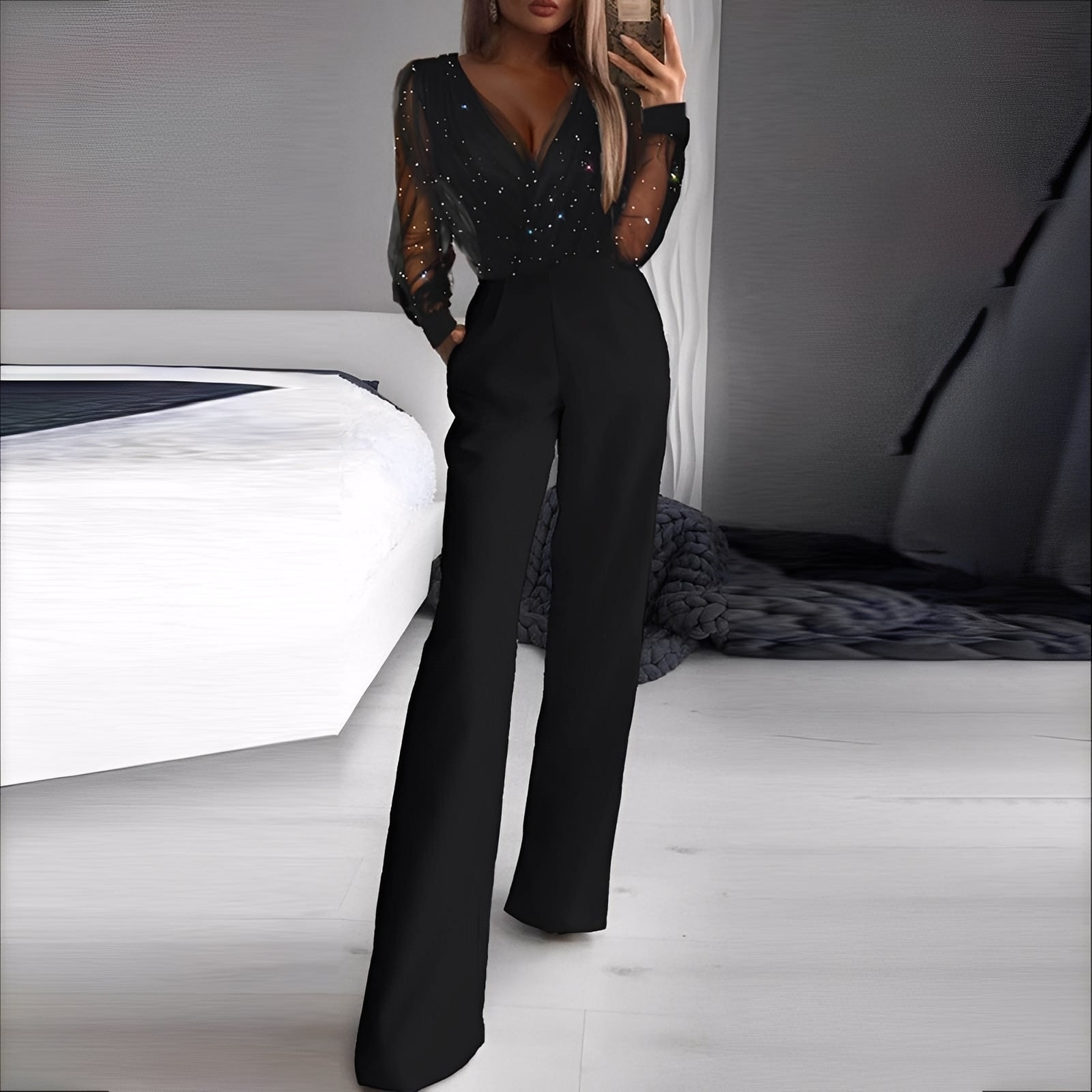 Morgana - Mono elegante de pierna ancha para mujeres
