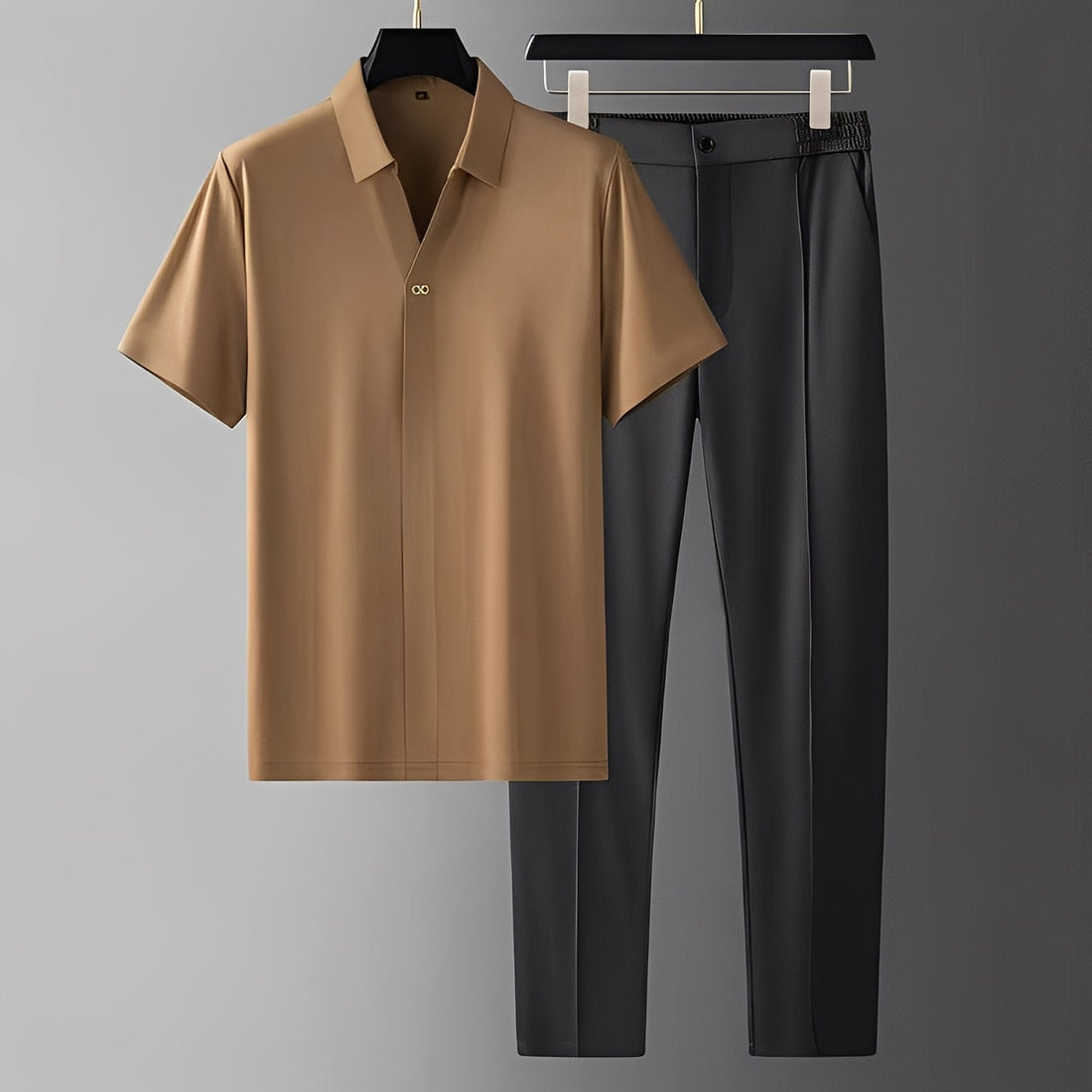 Alexander - Conjunto de polo corto y pantalón elegantes para hombres