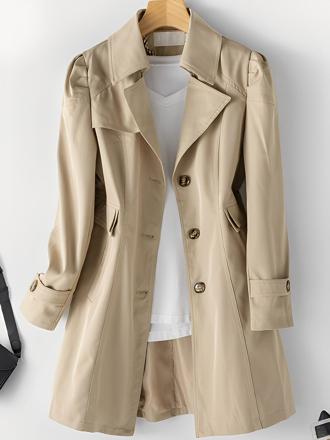 Hillary - Abrigo Trench de Cachemira Informal para Mujeres