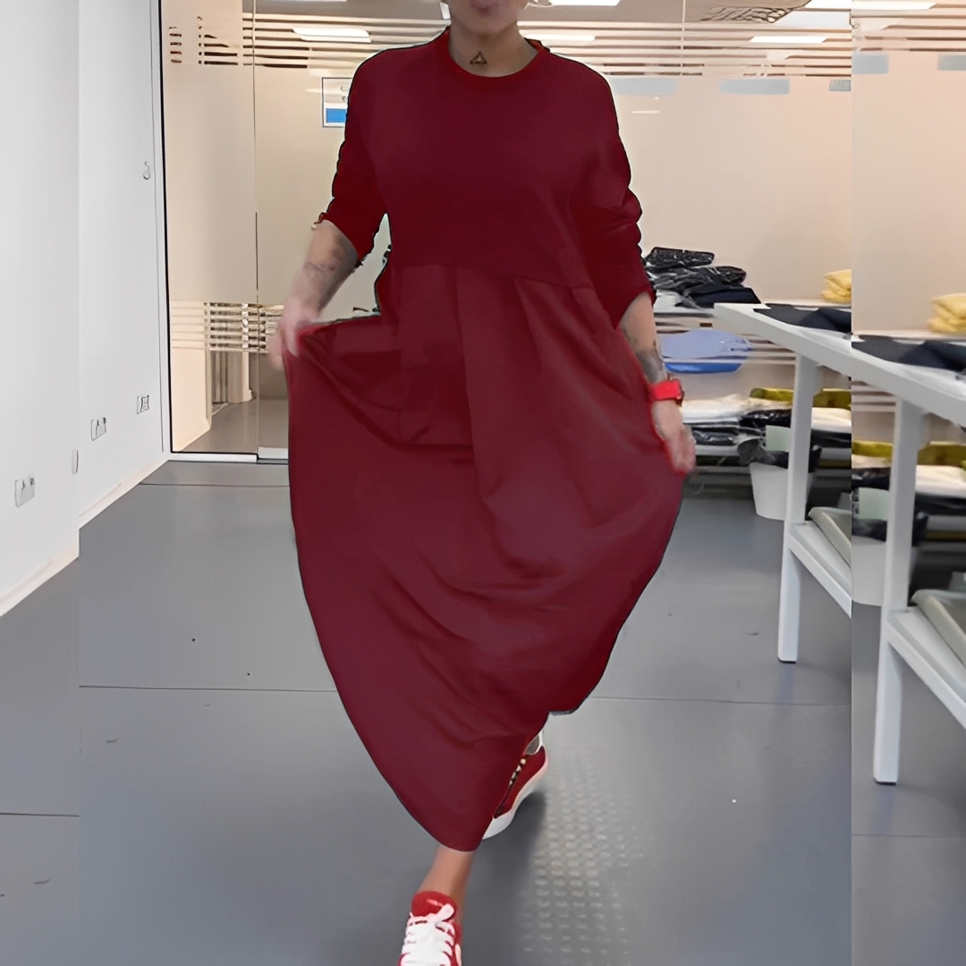Gisèle - Vestido informal con cuello redondo para mujeres