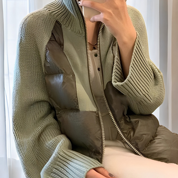 Harley - Chaqueta Parka de Punto Casual con Cierre para Mujeres