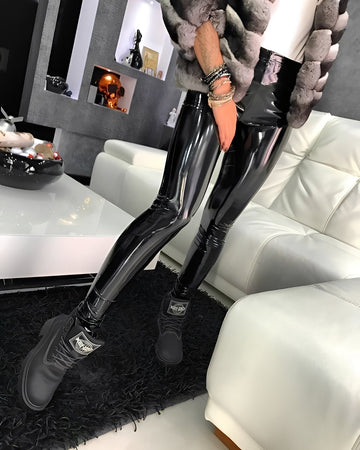 Olesia - Pantalón casual, de cintura alta y ajustado para mujeres