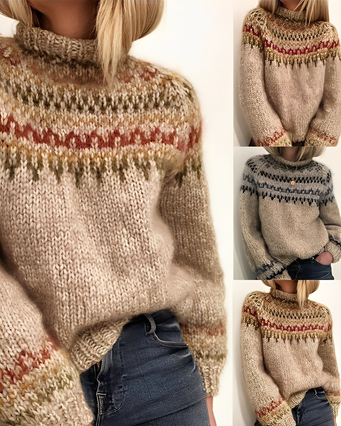 Gemma - Suéter elegante con cuello alto para mujer