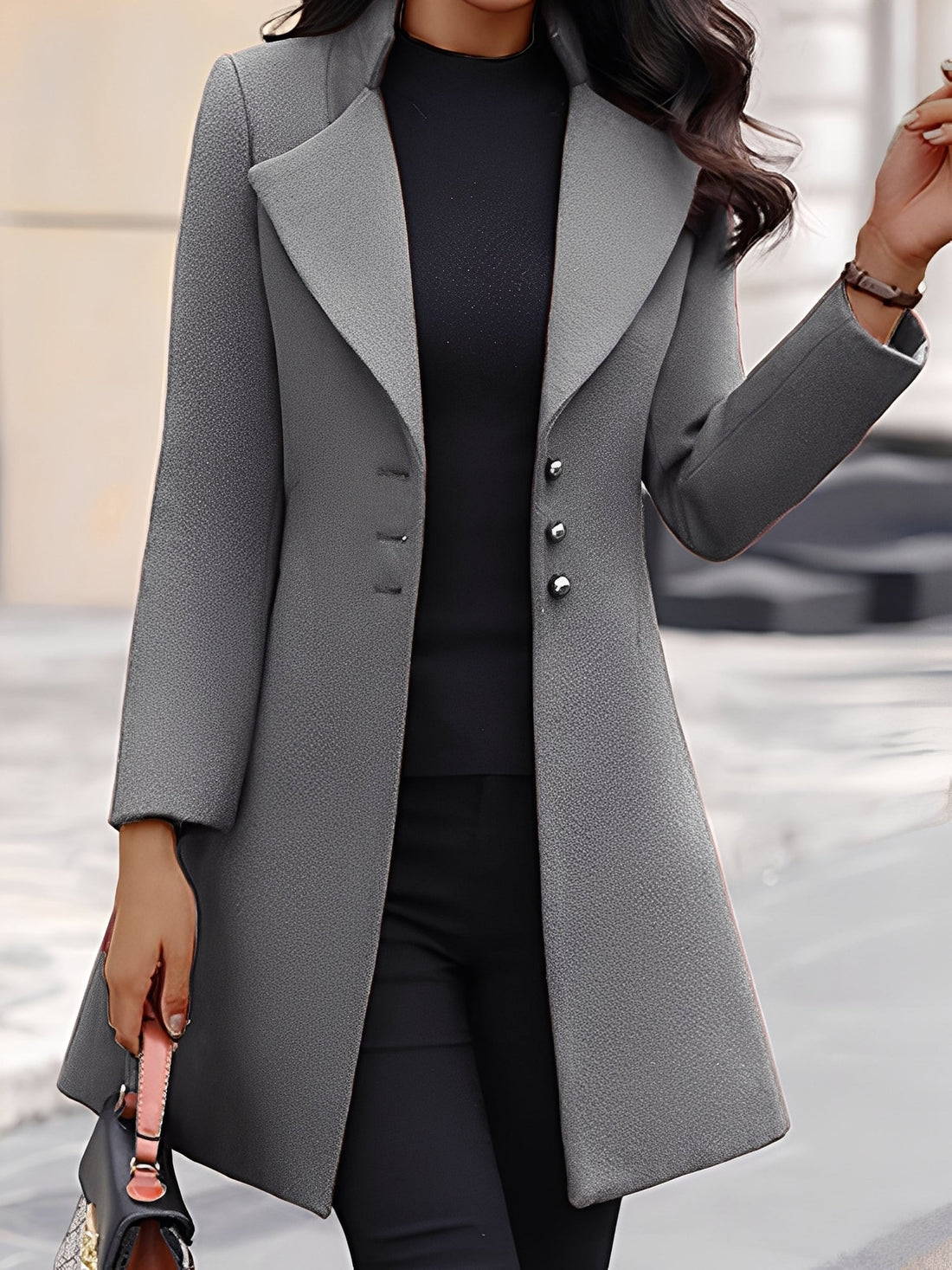 Aryana - Abrigo formal largo y elegante de lana para mujeres