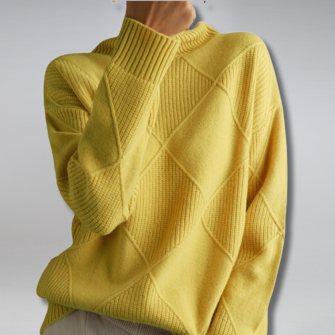 Ashlie - Jersey acogedor y cálido con cuello alto para mujeres
