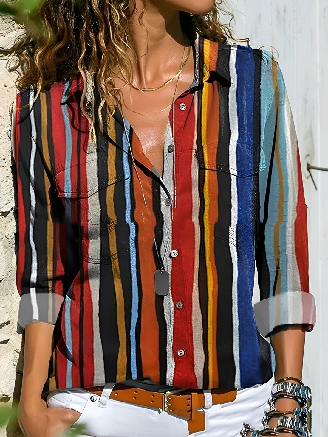 Santana - Blusa moderna con diseño abstracto para mujeres