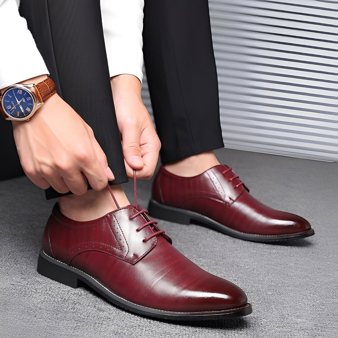 Beckham - Calzado de cordones elegantes en estilo brogue para hombres