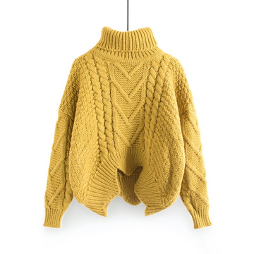 Catrina - Suéter casual de punto cálido con cuello alto para mujer