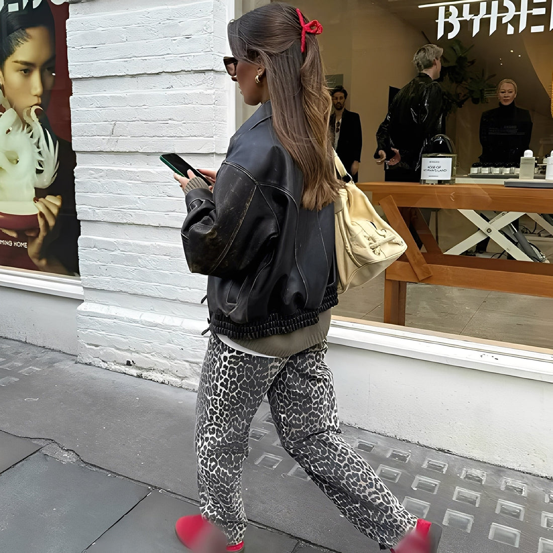 Rowanne - Pantalón clásico de pierna ancha con diseño estampado para mujeres