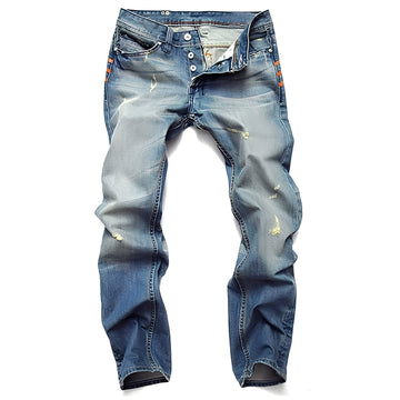 Kaleb - Jeans Clásicos con Desgastes para Hombres