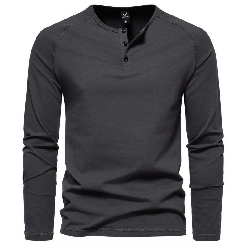 Malcom - Camisa simple y casual de manga larga para hombres