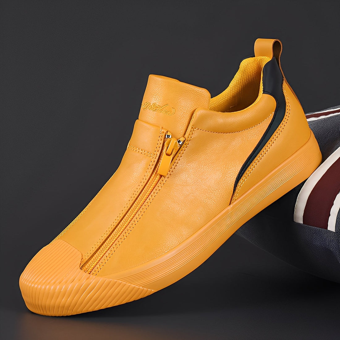 Jerred - Zapatos de Cuero Modernos con Cremallera para Hombre