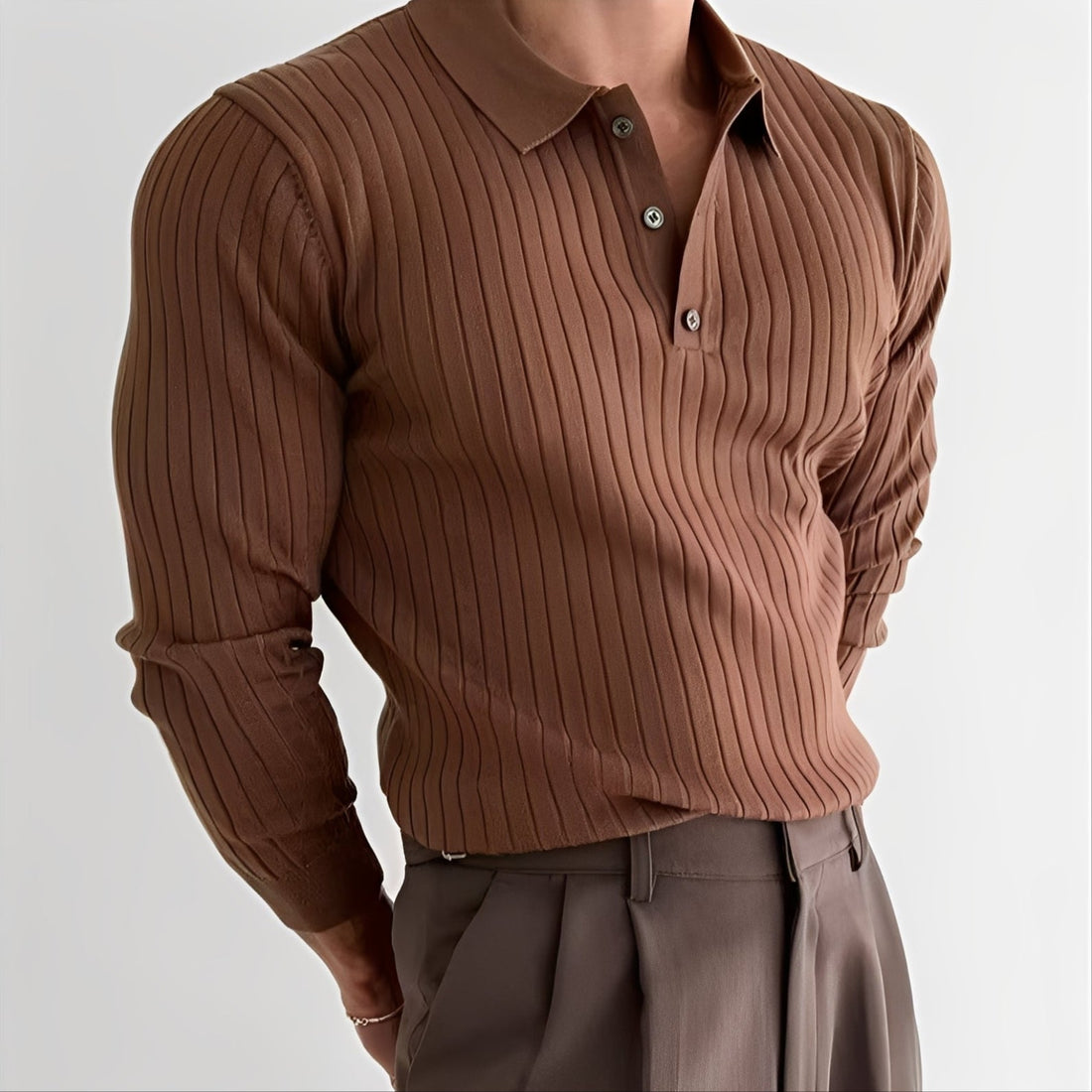 Raphael - Camisa de hombre de manga larga con cuello