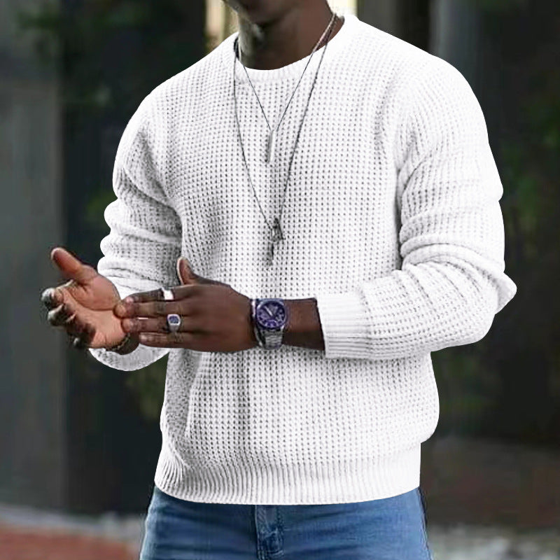 Anthony - Suéter de cuello redondo para hombre, comodidad clásica y calidez