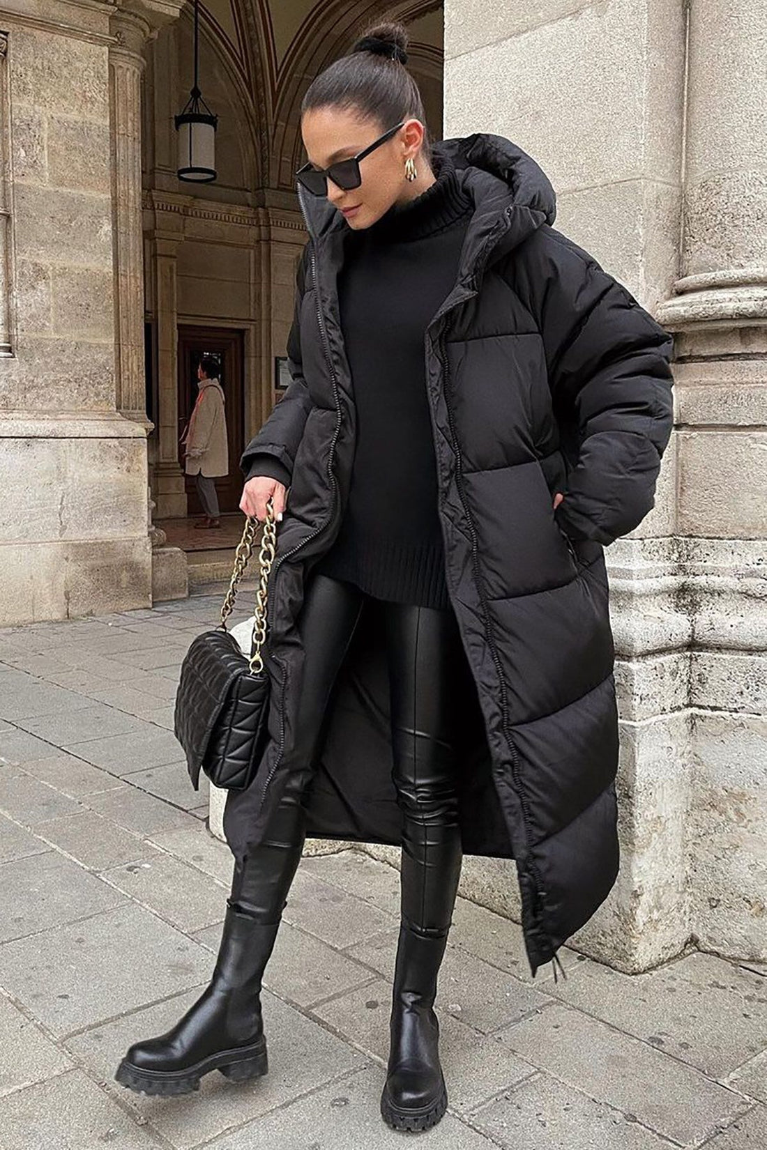 Khloe - Abrigo de invierno largo y acolchado para mujeres, cálido
