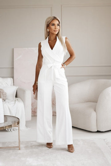 Jumpsuit sin mangas – Silueta refinada tela de calidad