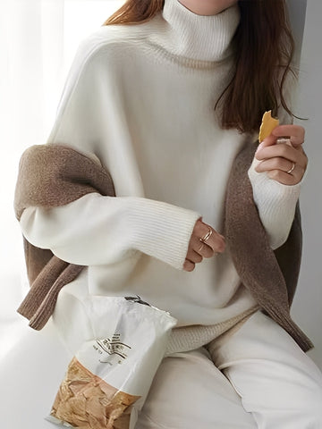 Yvette - Jersey de Cashmere con Cuello Alto para Mujeres