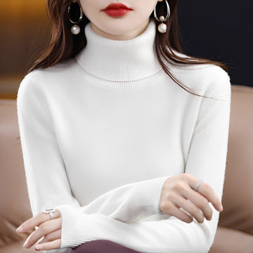 Jocelin - Jersey Ajustado de Cuello Alto para Mujeres