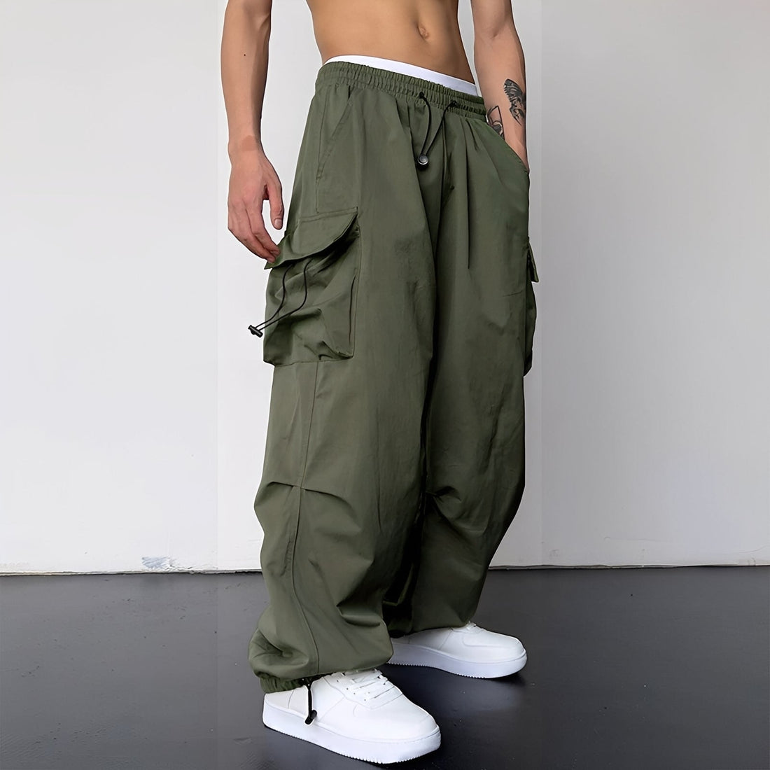 Kaleb - Pantalones Cargo Anchos y Elegantes para Hombres