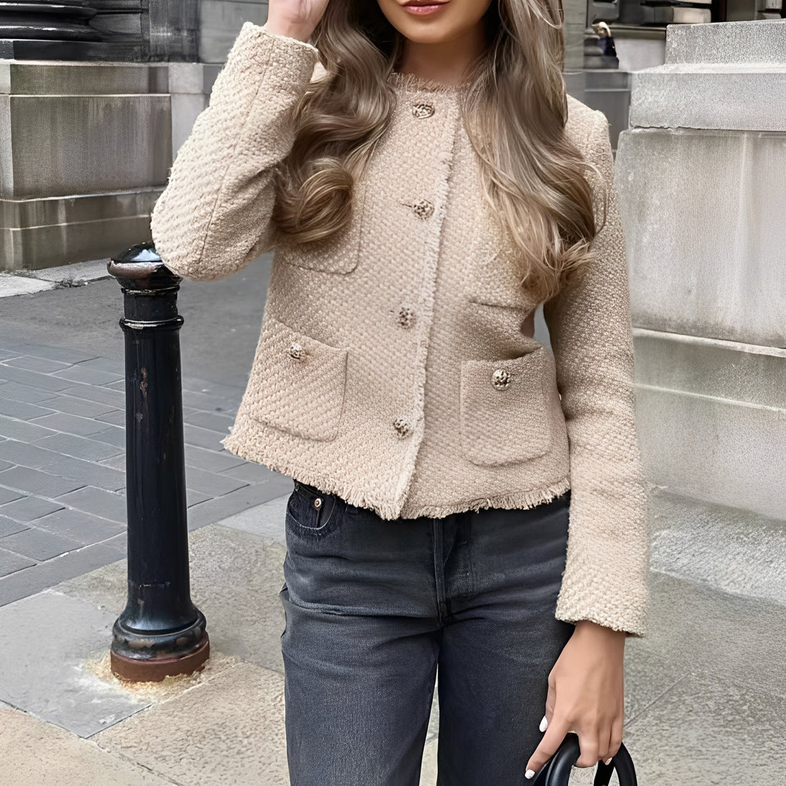 Samantha - Abrigo elegante de lana tweed para mujer