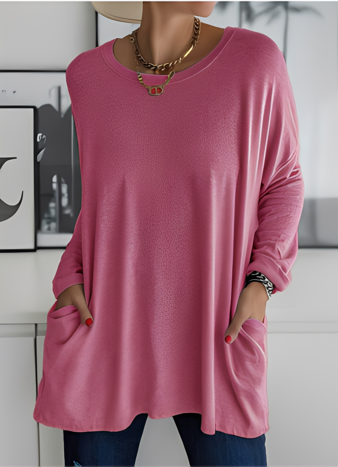 Shanene - Suéter casual y holgado para mujeres