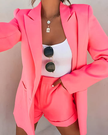 Jessie - Conjunto casual de blazer y shorts para mujeres